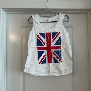 White Tank Top with Union Jack Design - never worn
